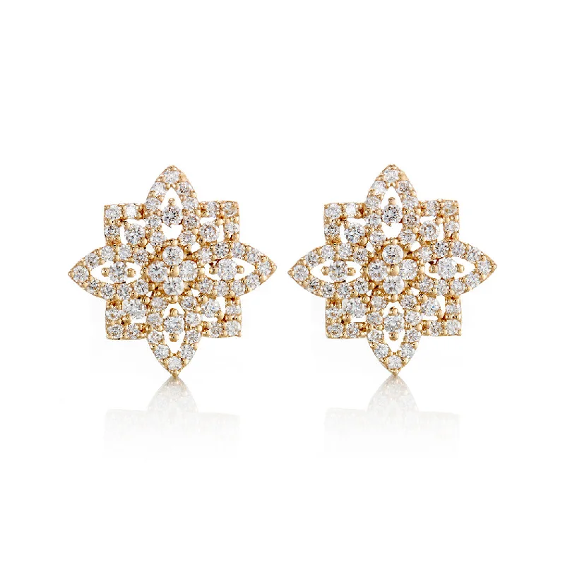 Diamond 8-Point Star Earrings