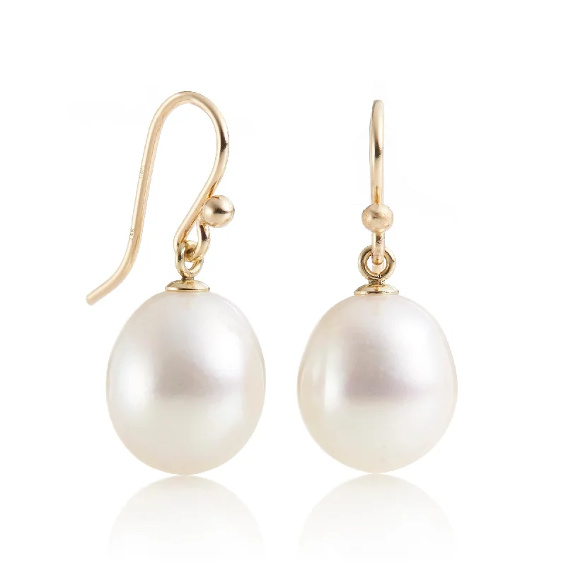 White Pearl Drop Earrings