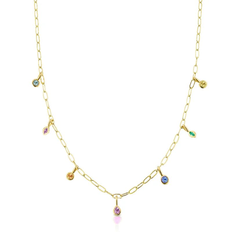 Multi-Shape Bezel Necklace