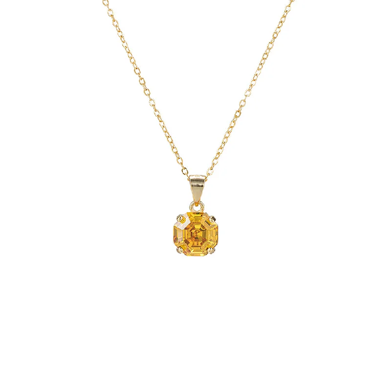 Citrine Single Stone Necklace