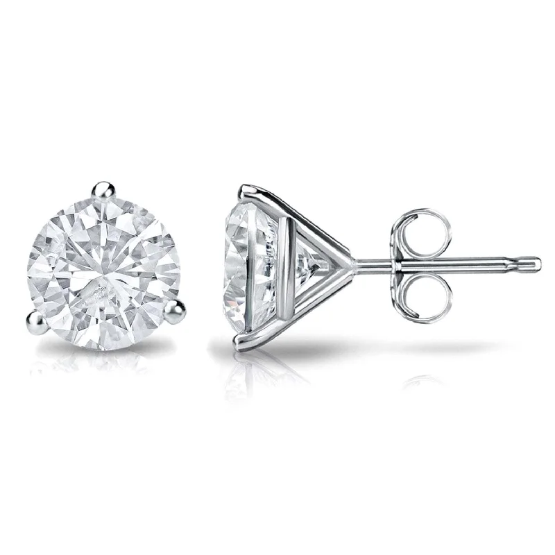 14K White Gold Diamond Earrings - .50ctw