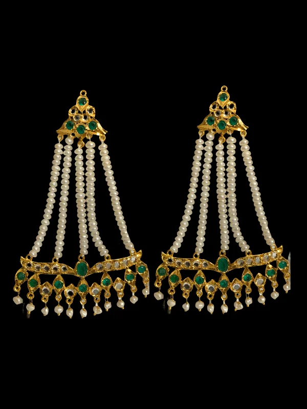 DER73 Hyderabadi jhoomar earrings in fresh water pearls ( READY TO SHIP)