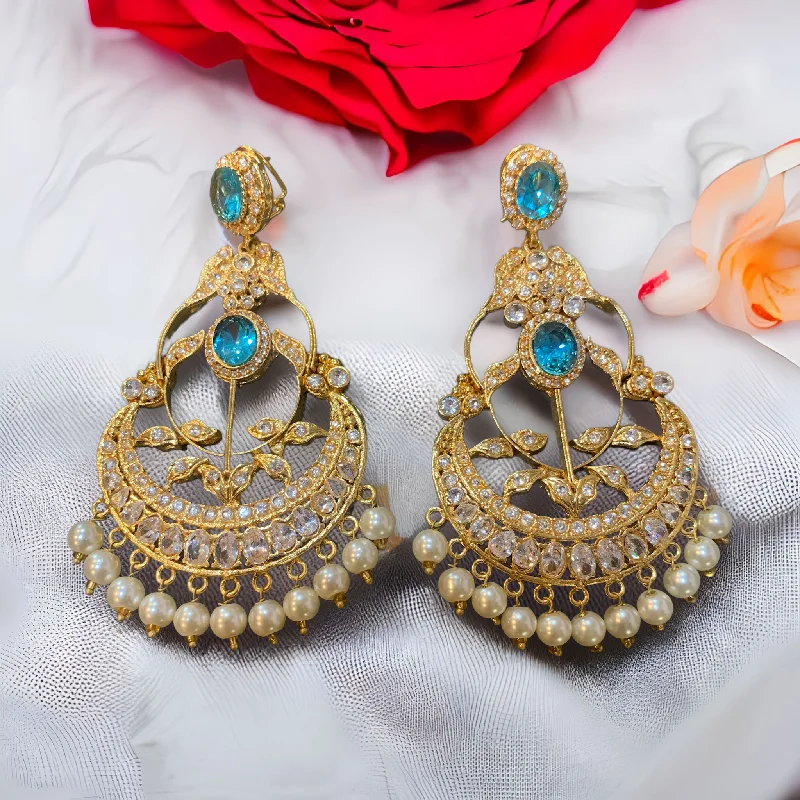 DER343 Cz earrings with pearls (READY TO SHIP   )