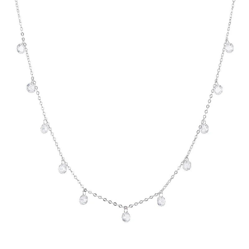 Long Dangly CZ Necklace