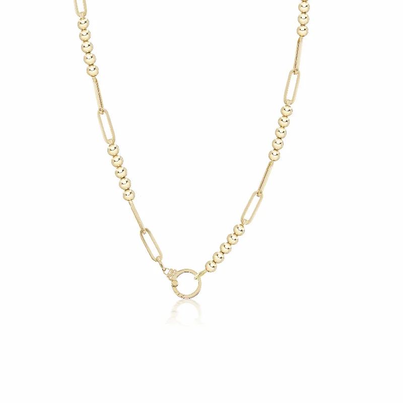 Gold Beaded Paperclip Chain