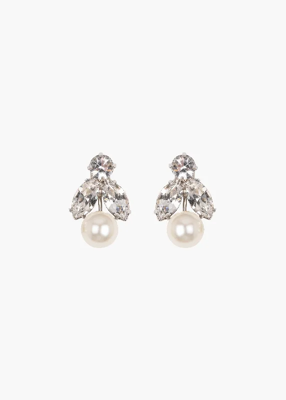 Kaide Earrings -- Crystal Pearl