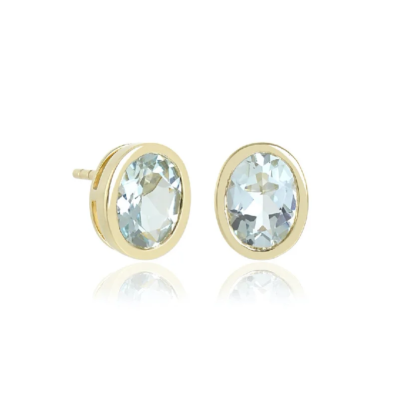 Joan Stud Earrings in Aquamarine