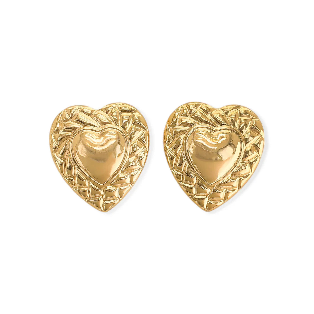 Heart Engraved Stud Earring