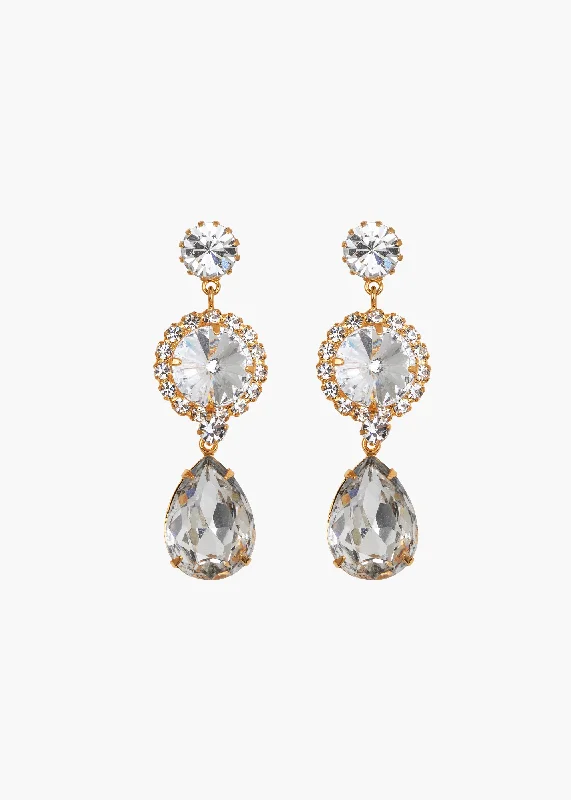 Marisol Earrings -- Crystal Antique Gold