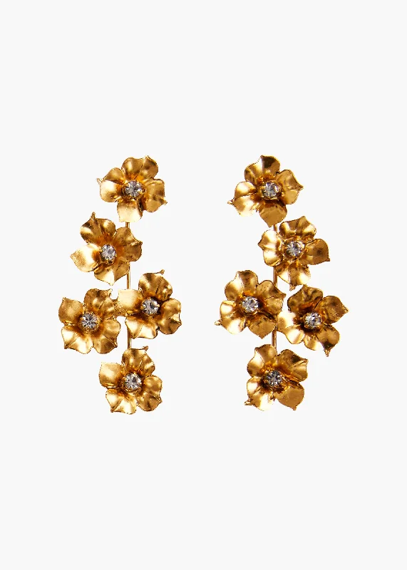 Myra Earrings -- Crystal Antique Gold