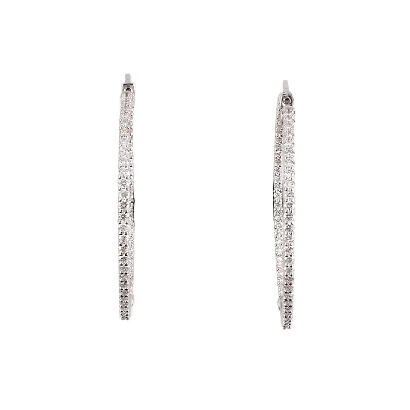 Diamond White Gold Hoop Earrings