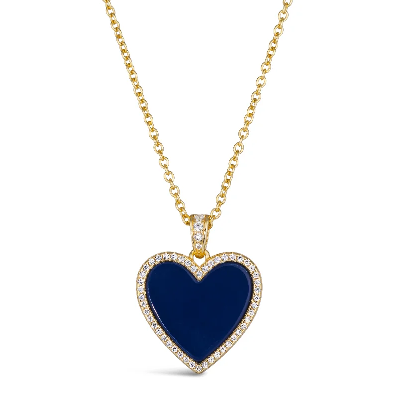 House of Cards 03 Necklace Lapis Lazuli Large Heart